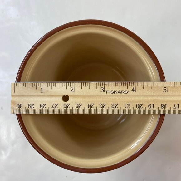 Pier 1 Autumn Ceramic Cookie Jar Yellow Red Brown Leaves Design Kitchen Storage - Picture 8 of 9